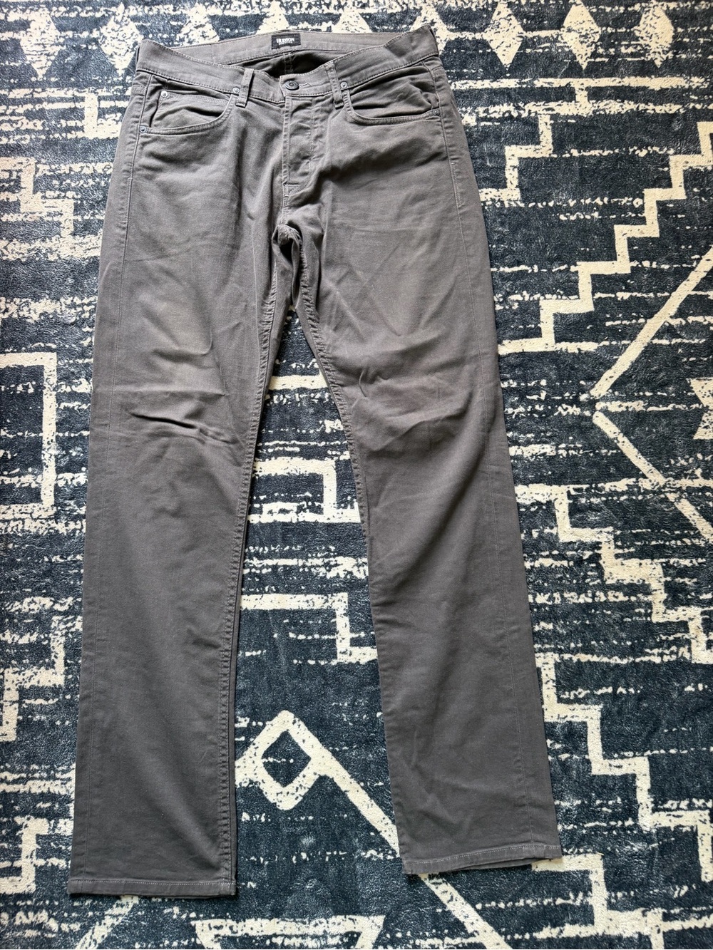 Hudson Byron Men’s Straight Leg Jeans Gray 32x32 Button Fly Stretch